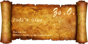 Zsák Olga névjegykártya